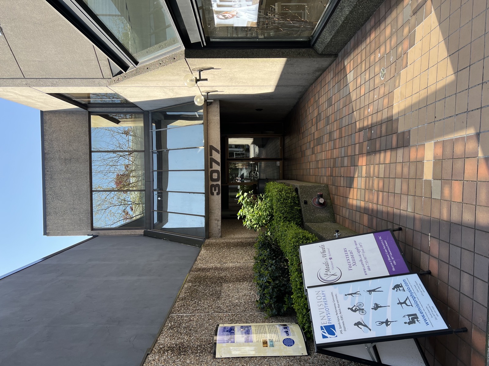 Entrance to Cascade Massage Therapy at 3077 Granville Street, South Granville, inside Envision Physiotherapy